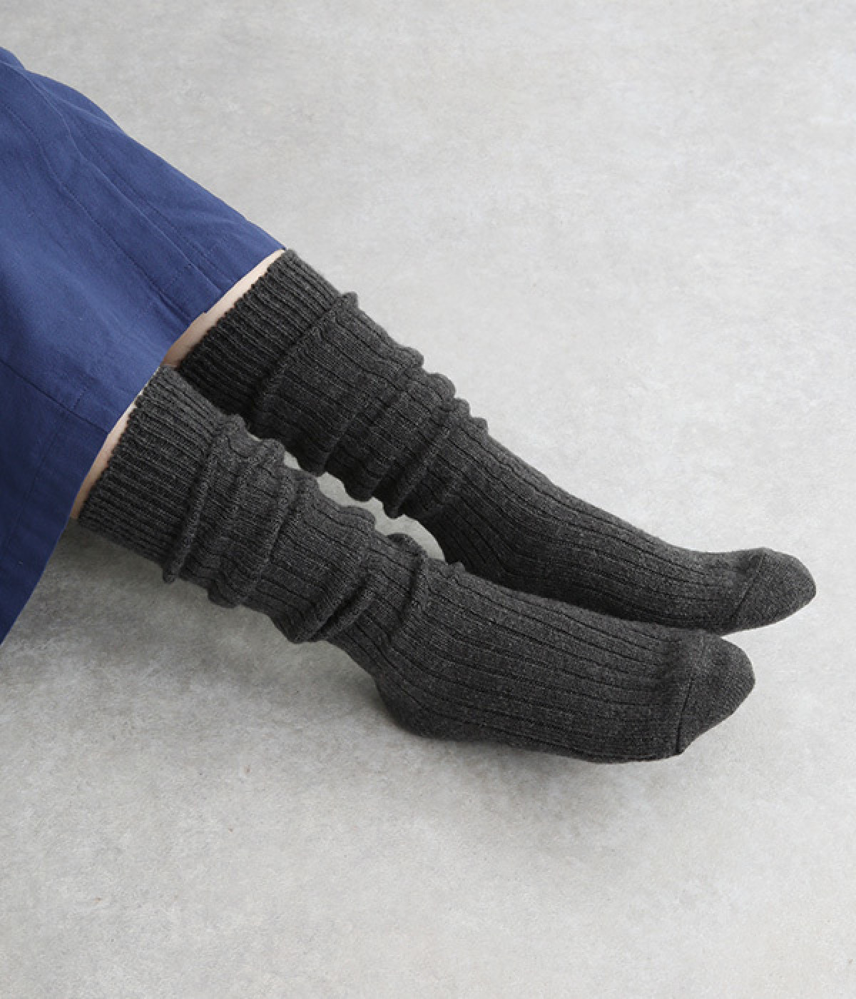 アクリルウールハイソックス(チャコール-ONESIZE)