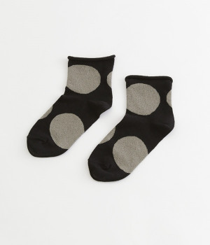 ビッグドットショートソックス(ブラック-ONESIZE)