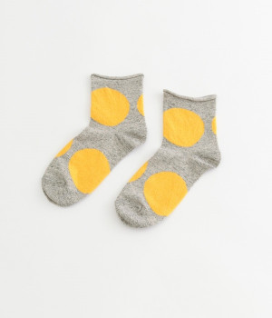 ビッグドットショートソックス(ヘザーグレー-ONESIZE)