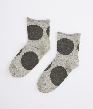 ビッグドットショートソックス(ヘザーチャコール/チャコール-ONESIZE)