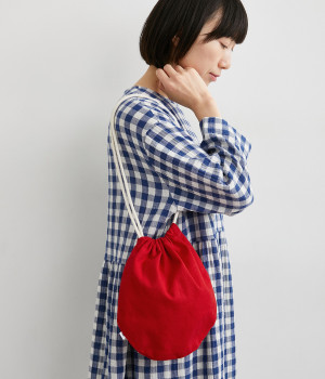 キャンバス　サークルドローストリングバッグ