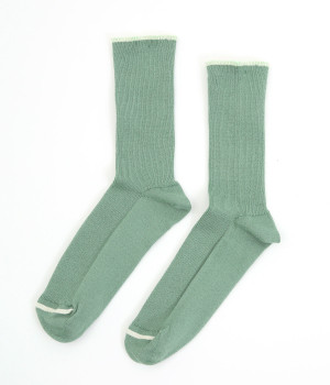 コットンレーヨンシルクリブソックス