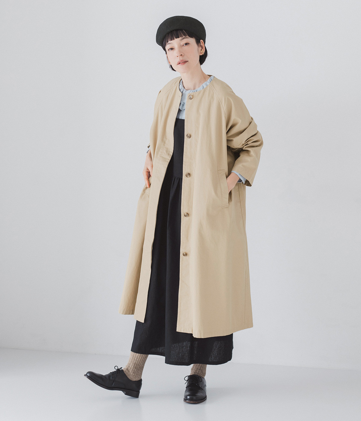 美品 HEAVENLY コットンツイル ノーカラーコート 黒ブラック ヘブンリー 楽天市場】heavenly ヘブンリー コットンツイルノーカラーコート