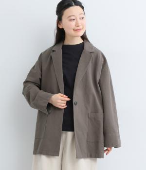 コットンリネンキャンバステーラードジャケット