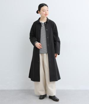 コットンツイルステンカラーコート(ブラック-F)