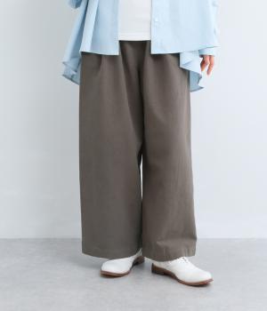 コットンリネンキャンバスワイドストレートパンツ
