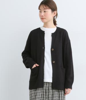 ニット2ボタンカーディガン(ブラック-F)