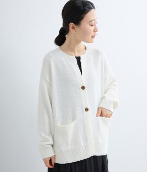 ニット2ボタンカーディガン(オフ-F)