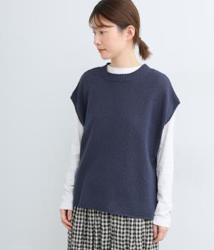 ニットワイドベスト(ネイビー-F)