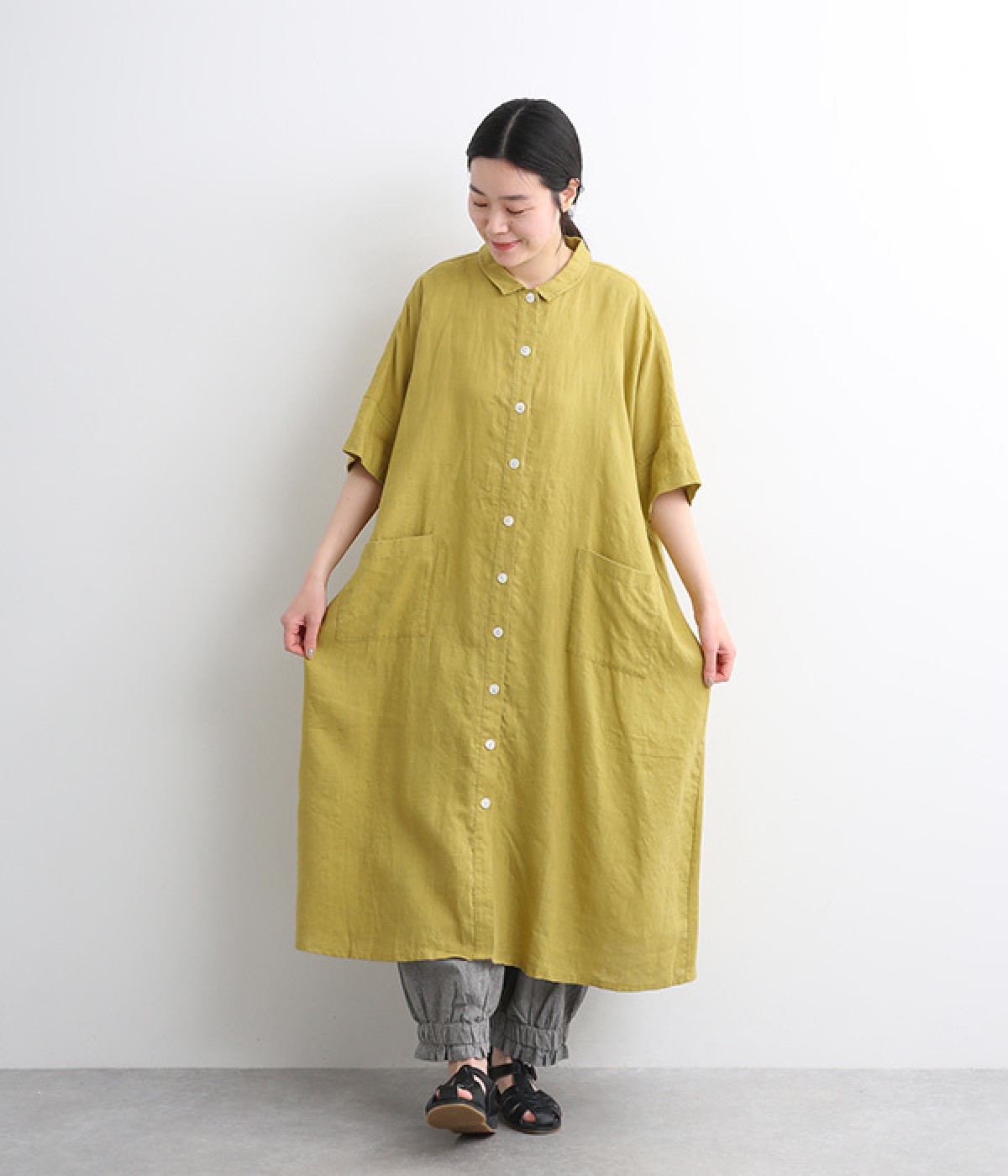 NATURAL LAUNDRY ピマオックスノーカラーワイドシャツ ヘンプワイドシャツワンピース（HEAVENLY）の商品詳細