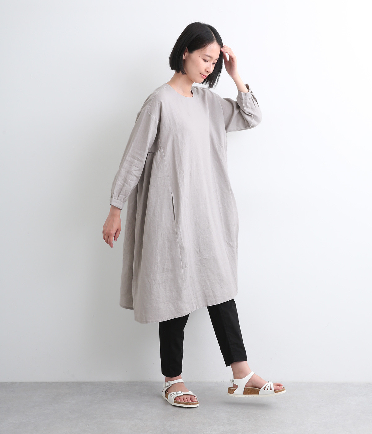 リネンサイドギャザーワンピース(ショート)（HEAVENLY）の商品詳細