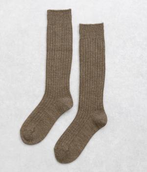 アクリルウールハイソックス(ブラウン-F)