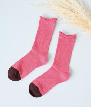 ウールカラーソックス(ピンク-F)