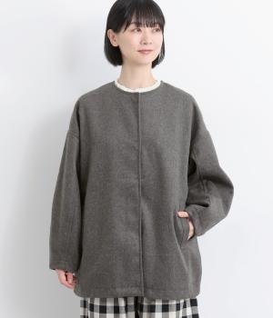 ウールミックスノーカラーショートコート