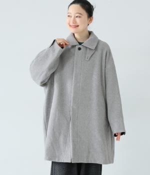 ウールミックスバルマカーンハーフコート(グレー-F)