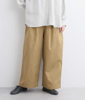 コットンワッシャーツイルワイドパンツ