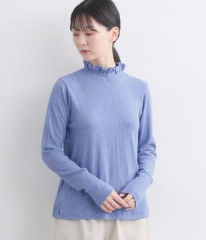 ガーゼカットソーフリルネックTシャツ