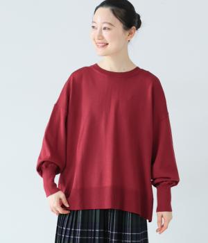 ウォッシャブル　アクリルウールニット2wayカーディガン(レッド-F)