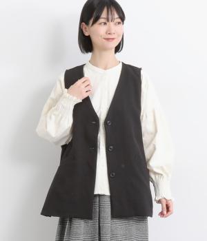 サージストレッチVネックベスト(ブラック-F)