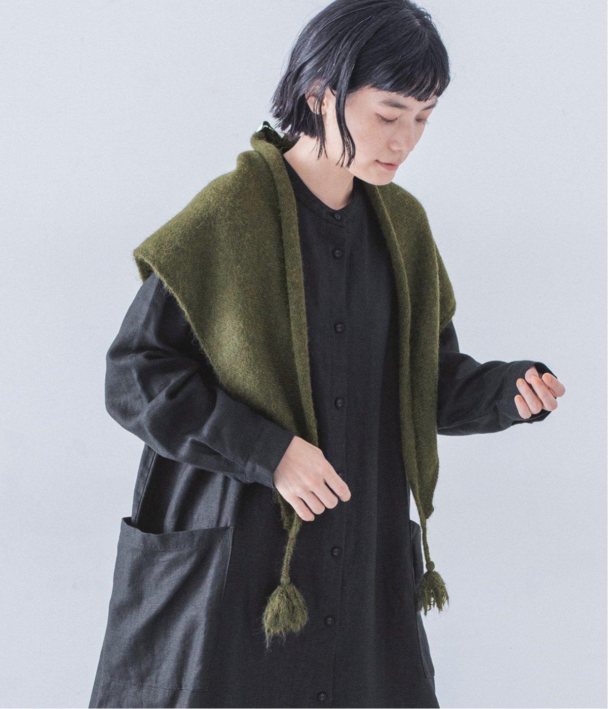 ナヤット　NAHYAT ストール　ピンチェック　オリーブブラウン NAHYAT / ストール ナヤット NAHYAT ストール ピンチェック