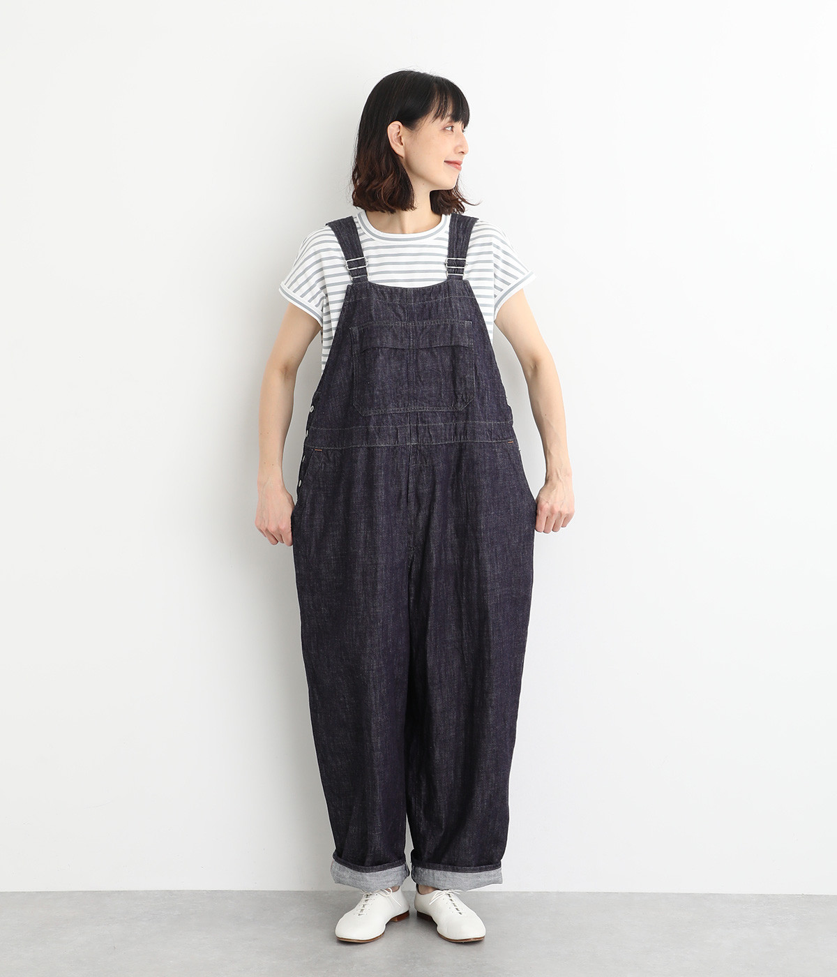 コットン10oz甘織デフォルメパントルサロペット