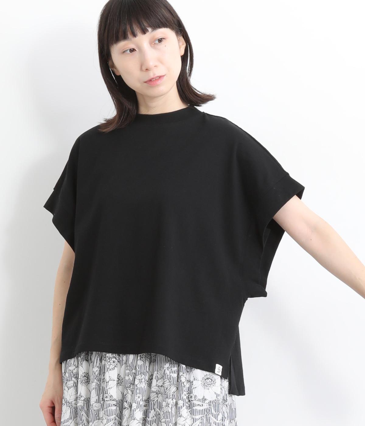 コットンヴィンテージ天竺マンシュロンTシャツ(ブラック-ONESIZE)