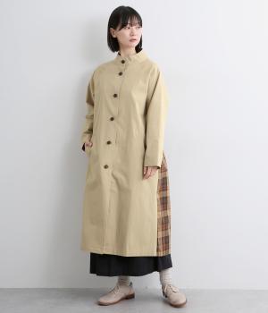 コットンナイロン高密度ギャバスタンドカラーコート