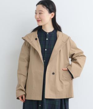 コットンツイルダンプエアタンブラーフードジャケット(ベージュ-F)