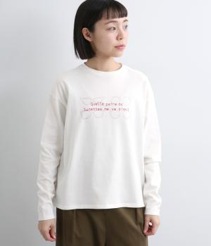40/2コーマ天竺プリントロングTシャツ(QUELLE PAIRE･･･)