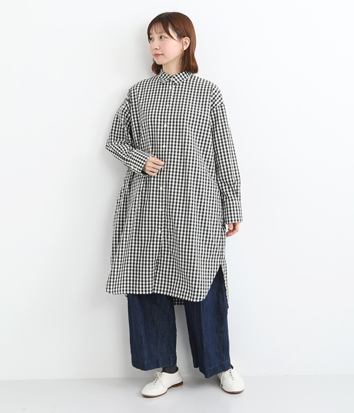 コットン ギンガムチェックシャツワンピース（DIARIES）の商品詳細