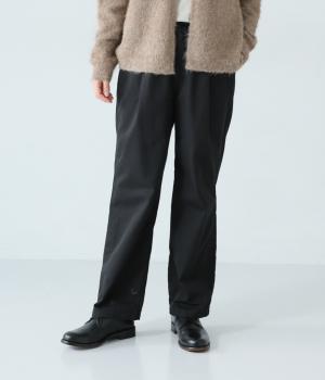 コットンツイルワンタックテーパードパンツ(ブラック-F)