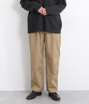 コットンツイルルーズパンツ(ベージュ-F)