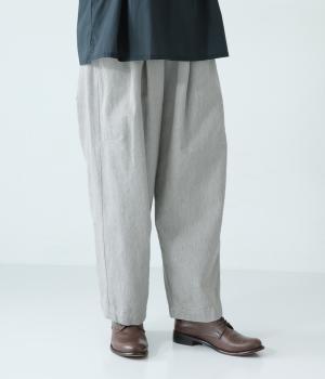 ツイルワイドテーパードパンツ(グレー-F)