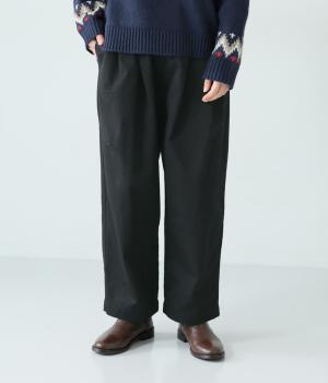 ツイルワイドテーパードパンツ(ブラック-F)