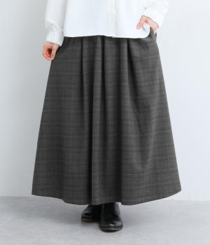 プレスウォームチェックタックロングスカート