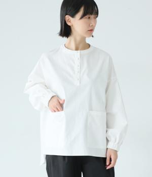 コットンツイルヴィンテージワッシャーバルーンスリーブプルオーバー