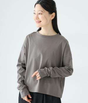 コットンコンパクトスムースサムホールプルオーバー