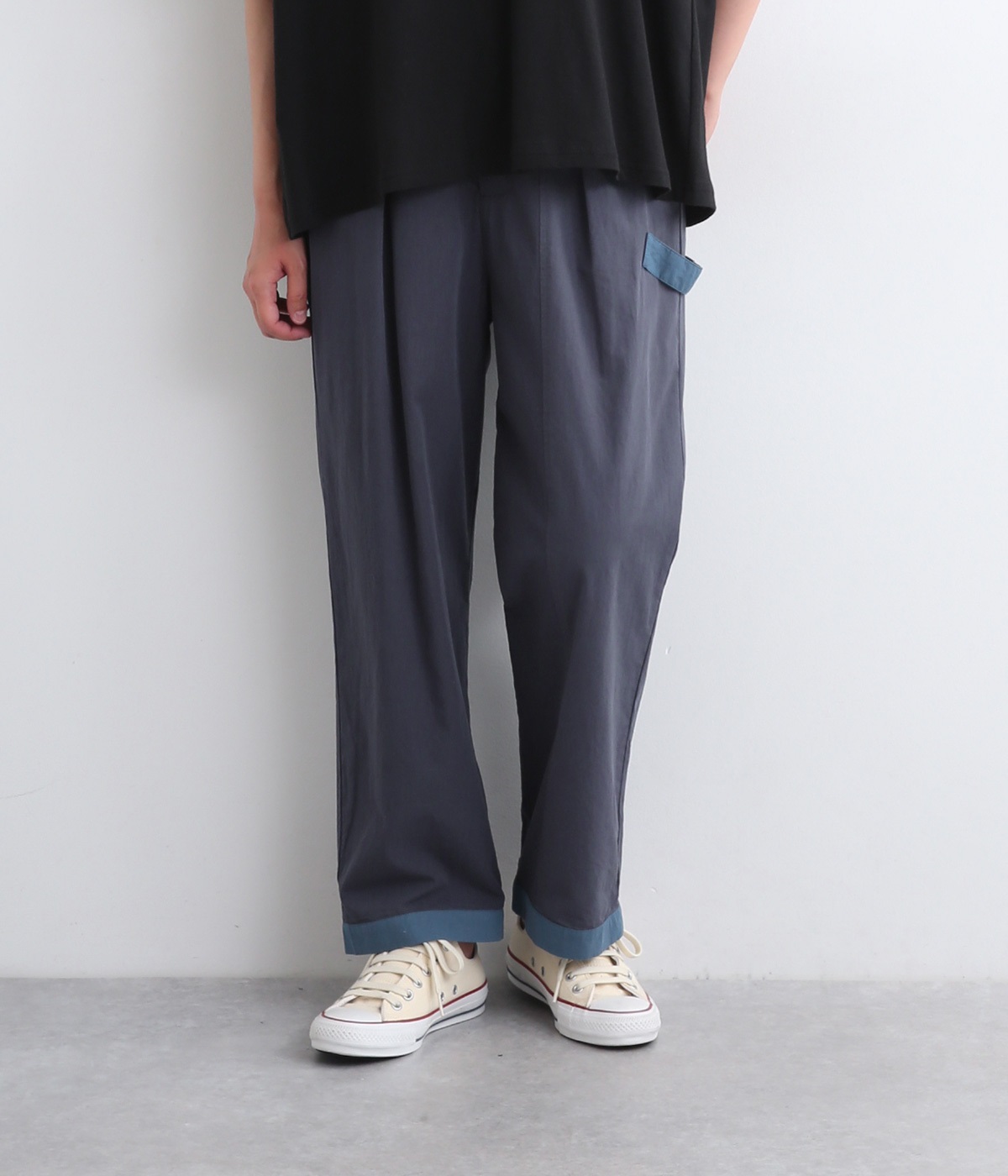 配色ストレートパンツ