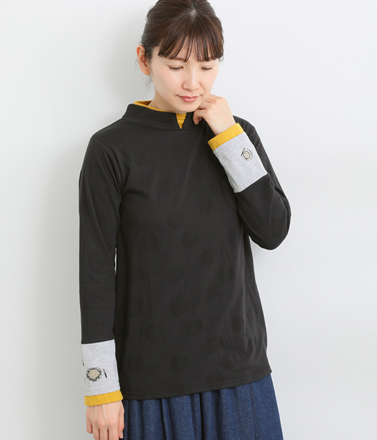 tシャツ EMAGO 袖切替えハイネックロングスリーブ レディース 袖切替えハイネックロングスリーブ（Emago）の商品詳細