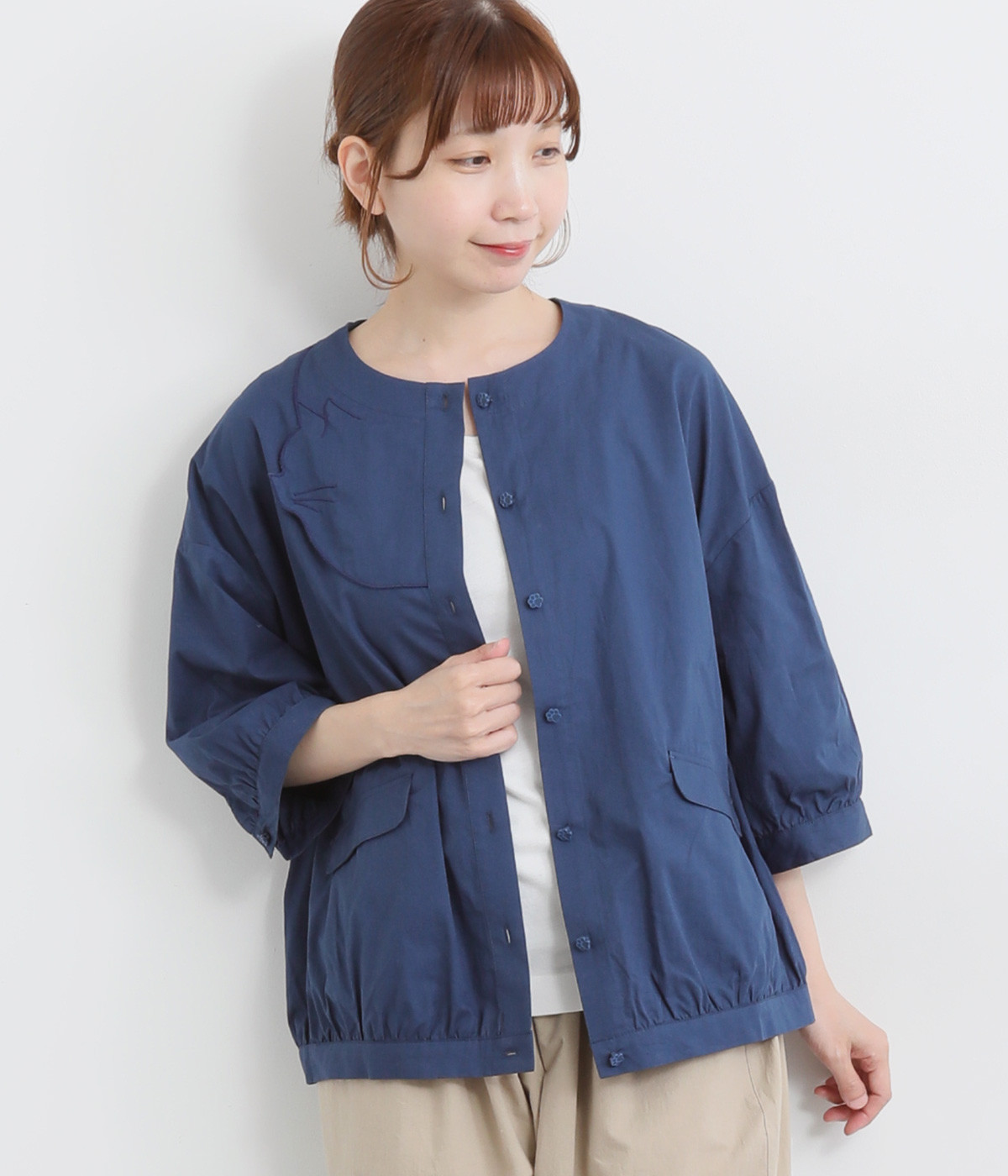 ネコ刺繍カーディガン