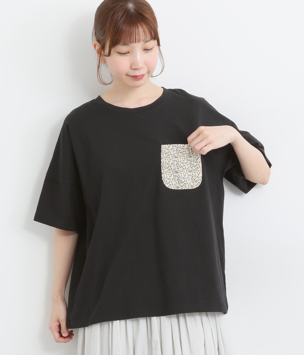 ポケット付きプリントＴシャツ