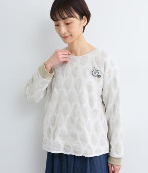 裏毛塩縮ドットレイヤードプルオーバー