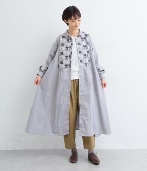 2色北欧花刺繍ワンピース