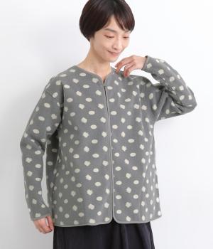 ドット柄ニードルパンチブルゾン