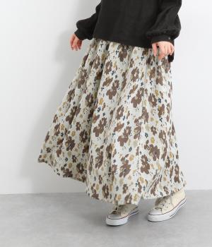 フラワージャカードスカート(アイボリー-F)