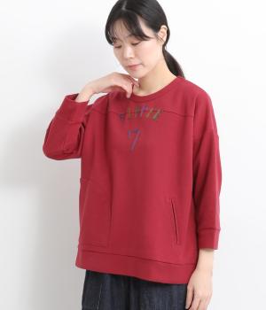 ロゴ刺繍プルオーバー(レッド-F)