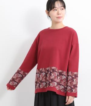 花の丘刺繍プルオーバー(レッド-F)