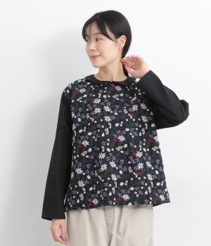 小花刺繍ブラウス(ブラック-F)