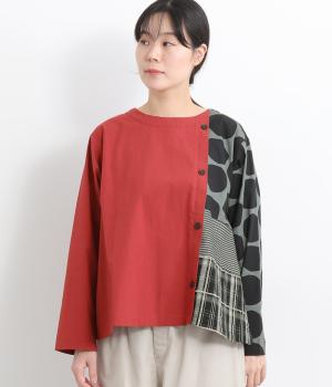 ドットプリント切替えブラウス
