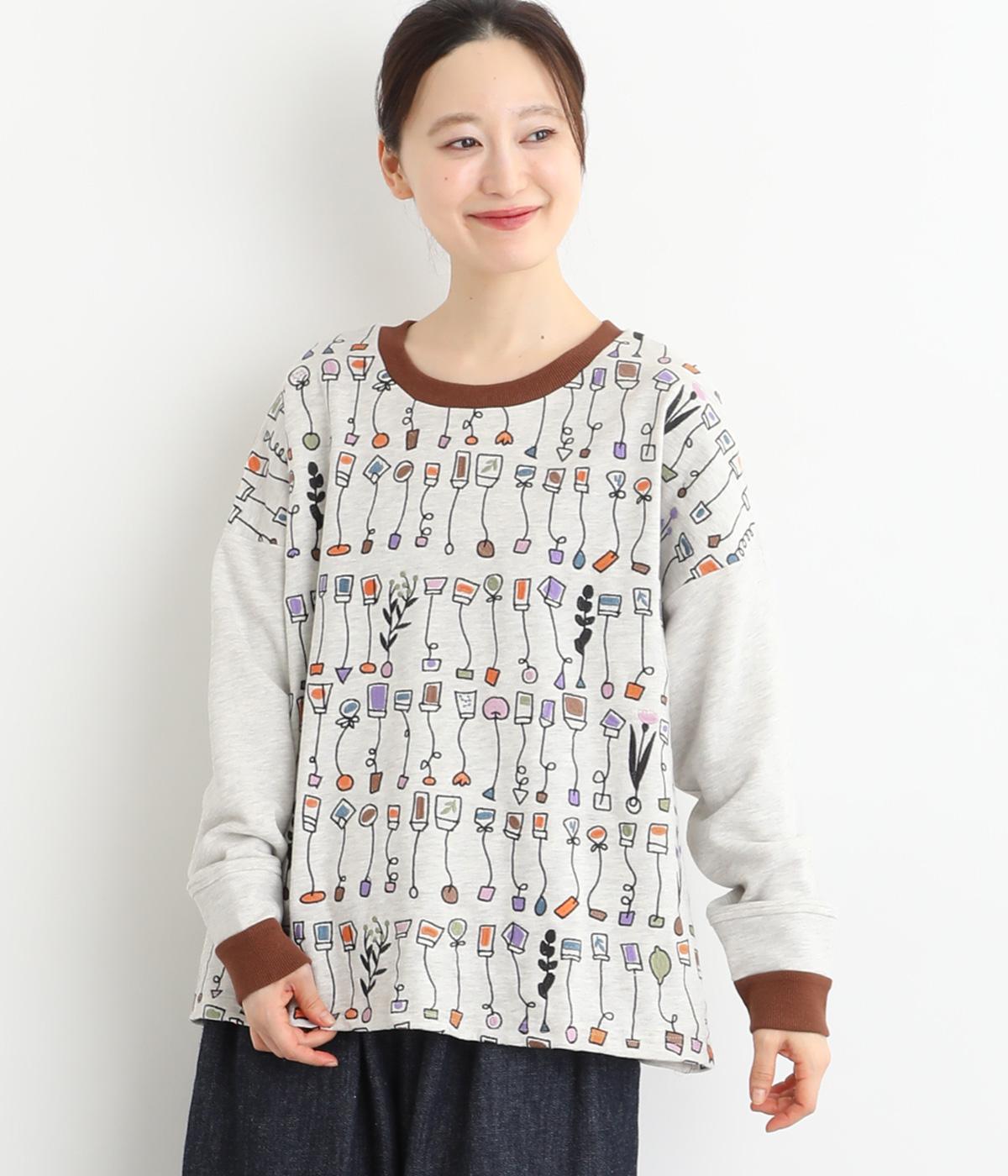 裏毛いろいろ紅茶刺繍プルオーバー（Emago）の商品詳細